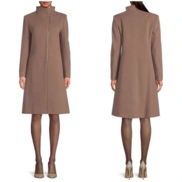 Cinzia Rocca Wool Cashmere Blend Stand Collar Coat - Picture 1 of 16